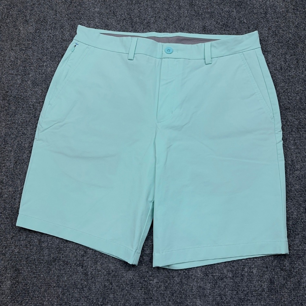 Vineyard Vines On-The-Go OTG Performance Shorts Mens 33 Seafoam Green Stretch 9"